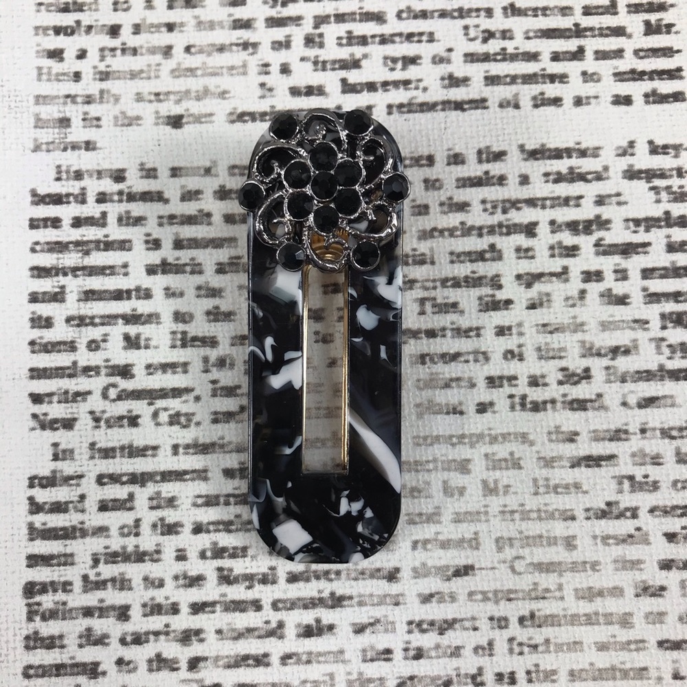 Hair Clips Hair Barrettes Black White